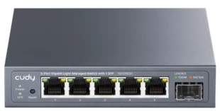 Cudy GS105ES1 V1.0 Switch Flash/ROM: 8 MB (64 Mbit) 1.25G SFP  Gigabit RJ45