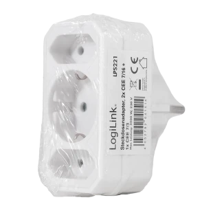 Logilink šuko adapter - lopov 2x CEE 7/16 + 1x CEE 7/3
