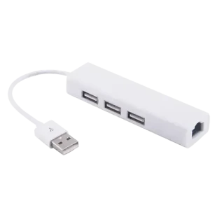 Adapter konverter USB 2.0- RJ45/3xUSB 2.0 Linkom
