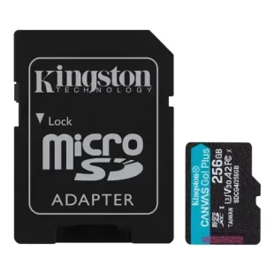 Micro SD Card 256GB Kingston+SD adapter SDCG4/256GB -  200/160 MB/s