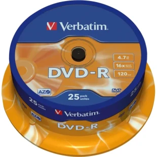 DVD-R Verbatim 16x 25/1 na štapu
