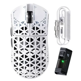 Bežični gaming miš Attack Shark R5Ultra PAW3950MAX/Carbon Fiber/Superlight/8KHz/Omron Switches/White