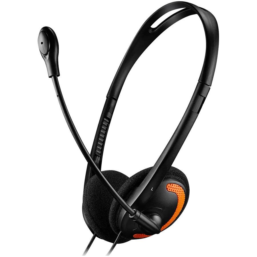 CANYON PC headset HS-01 PC Mic Flat 1.8m Black Orange Slika 1