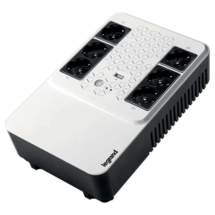 UPS Legrand Keor Multiplug 600VA/360W, Single phase, Line Interactive Technology- VI, Simulated SineWave,Cold Start Function,USB charger - Type A female/5 V, Outlet-6xGerman Standard, Quantity of internal batteries - 1pc 12V 7.2Ah, Internal AVR. Slika 2