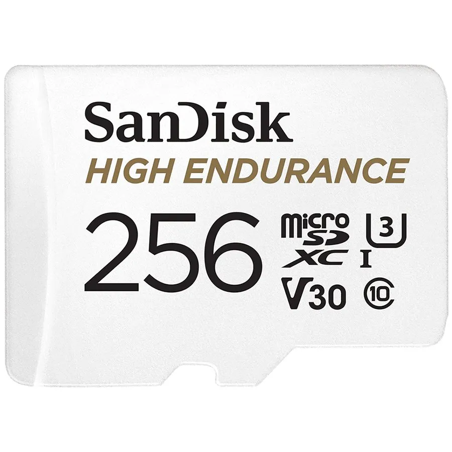 SANDISK High Endurance microSDXC 256GB + SD Adapter - for dash cams & home monitoring, up to 20,000 Hours, Full HD / 4K videos, up to 100/40 MB/s Read/Write speeds, C10, U3, V30 Slika 1