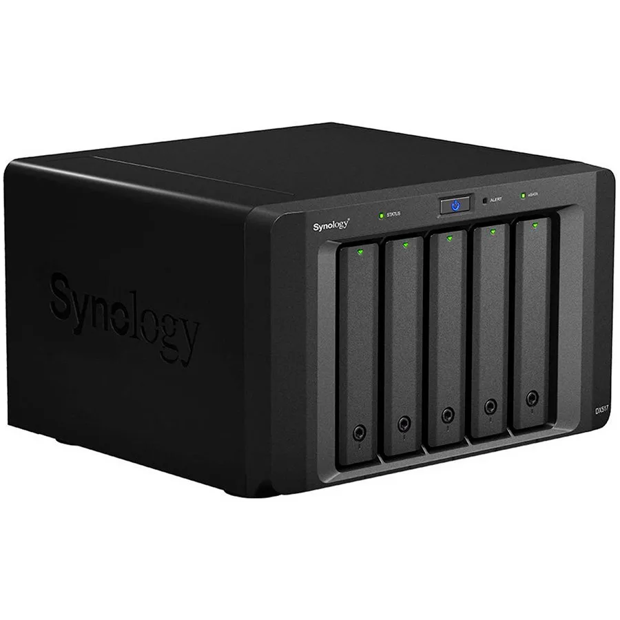Synology Expansion Unit DX517, 5-bay 3.5"/2.5" SATA expansion for models: DS1821+, DS1621xs+, DS1621+, DVA3221, DS1520+, DS920+, DS720+ ; 1 x eSata port, 3.91kg, 3y warranty Slika 1