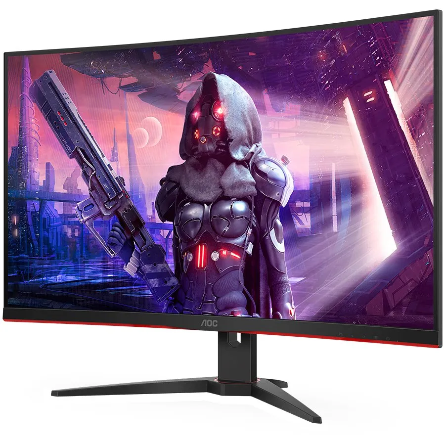 AOC Monitor LED CQ32G2SE 32” Gaming Curved 165Hz QHD (31.5“, 16:9, 2560x1440, VA, 165Hz, 250 cd/m², 3000:1, 1 ms, 2xHDMI, DP, Speakers, Tilt, Frameless) Black-Red, 3y Slika 2