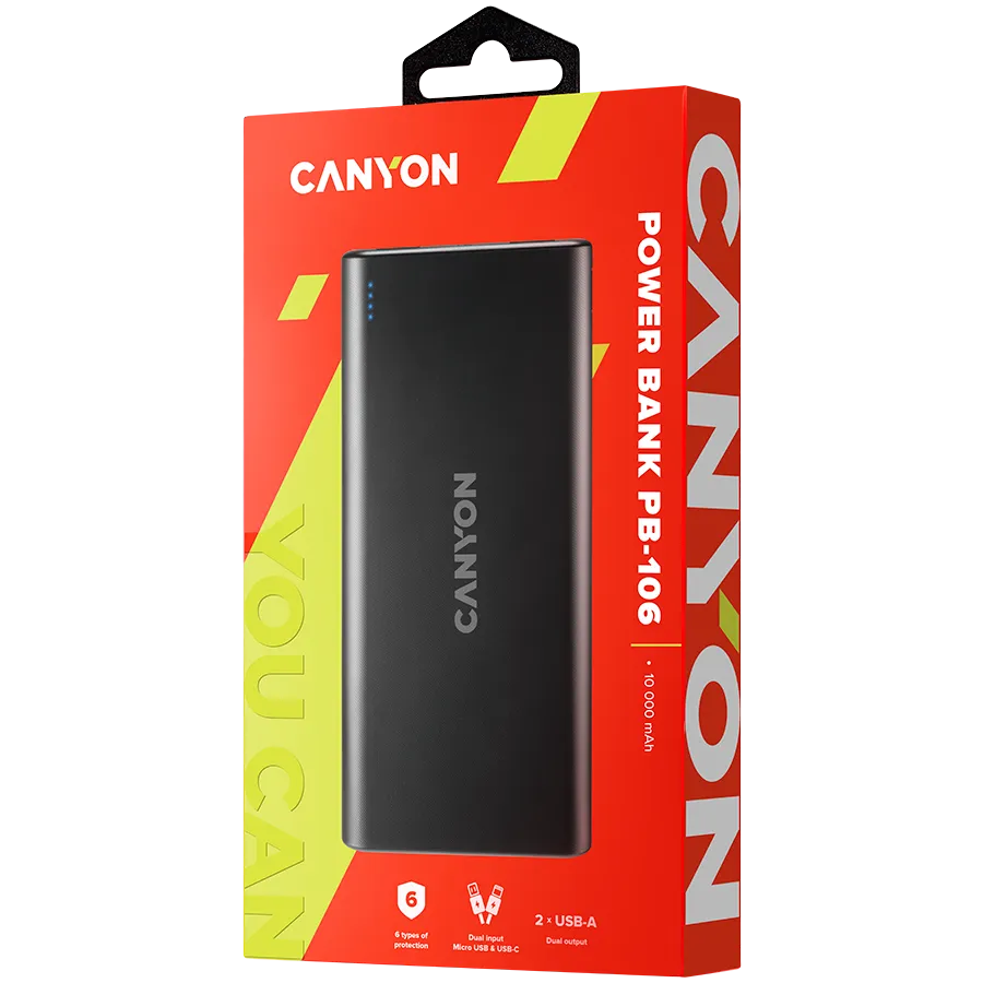 CANYON power bank PB-106 10000 mAh Black Slika 3