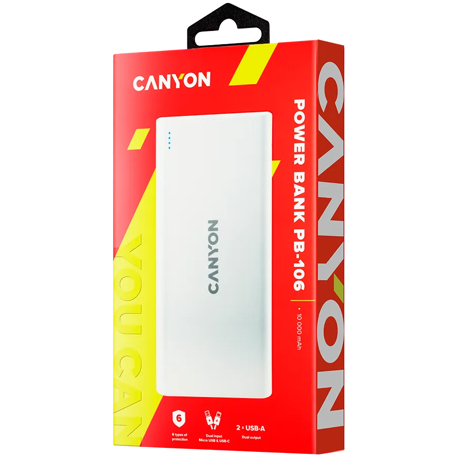 CANYON power bank PB-106 10000 mAh White Slika 3