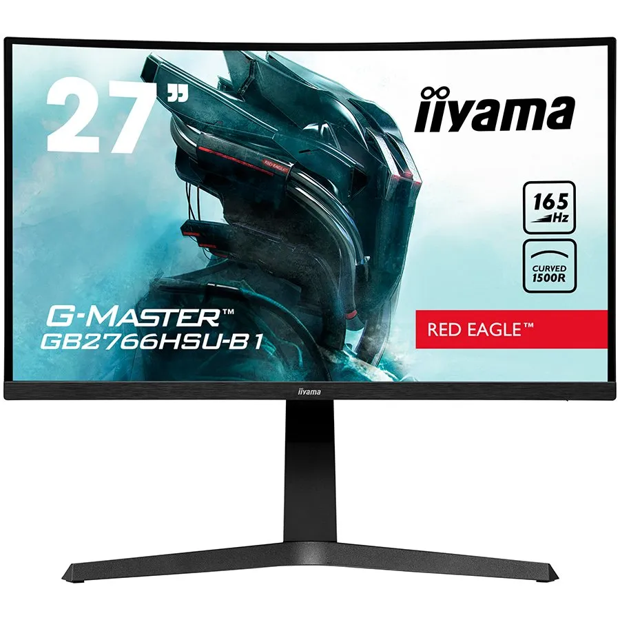 IIYAMA Monitor 27" ETE VA-panel, Curved Gaming 1500R, G-Master Red Eagle, FreeSync Premium, 1920x1080@165Hz, 250cd/m², DisplayPort, 2xHDMI, 1ms MPRT, Speakers, USB-HUB (2x2.0), Black Tuner, Height adj. Stand Slika 1