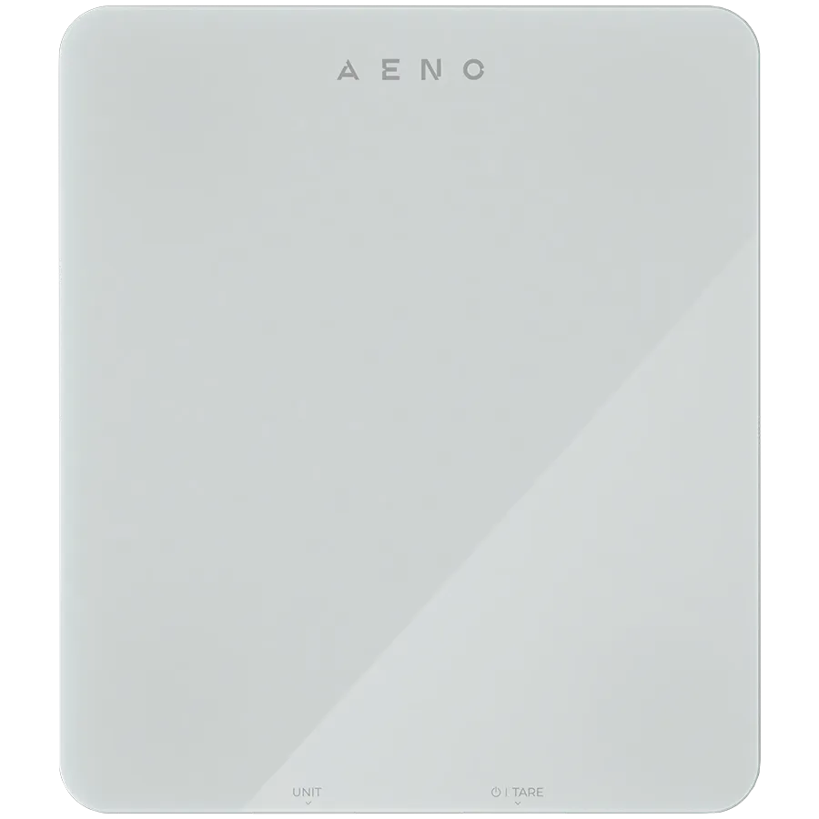 AENO Kitchen Scale KS1S Smart, Max load - 8 kg, Bluetooth, 10,000+ products & meals, 25 indicators analysis, Coffee mode, 6 unit conversion: kg, g, lb, fl, oz, ml, Material - glass Slika 3