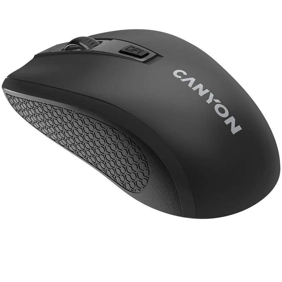 CANYON MW-7, 2.4Ghz wireless mouse, 6 buttons, DPI 800/1200/1600, with 1 AA battery ,size 110*60*37mm,58g,black Slika 5