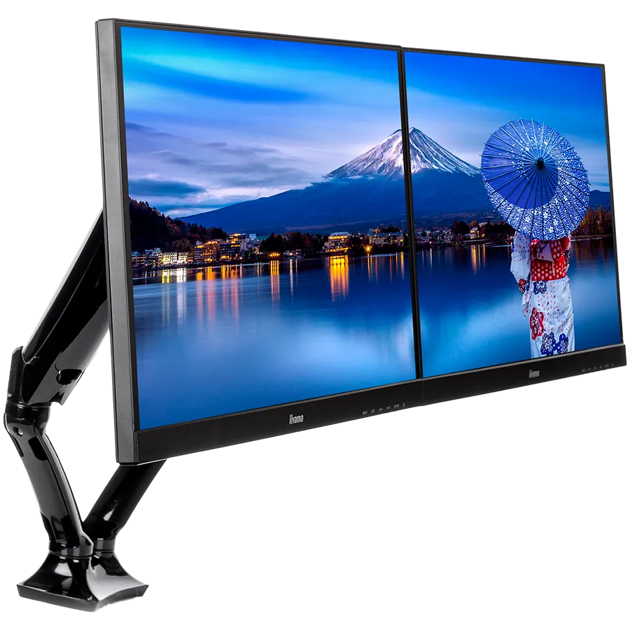 Iiyama DS3002C-B1 - Mounting kitfor 2 monitors (adjustable arm) black screen size: 10"-27" desk-mountable Slika 2