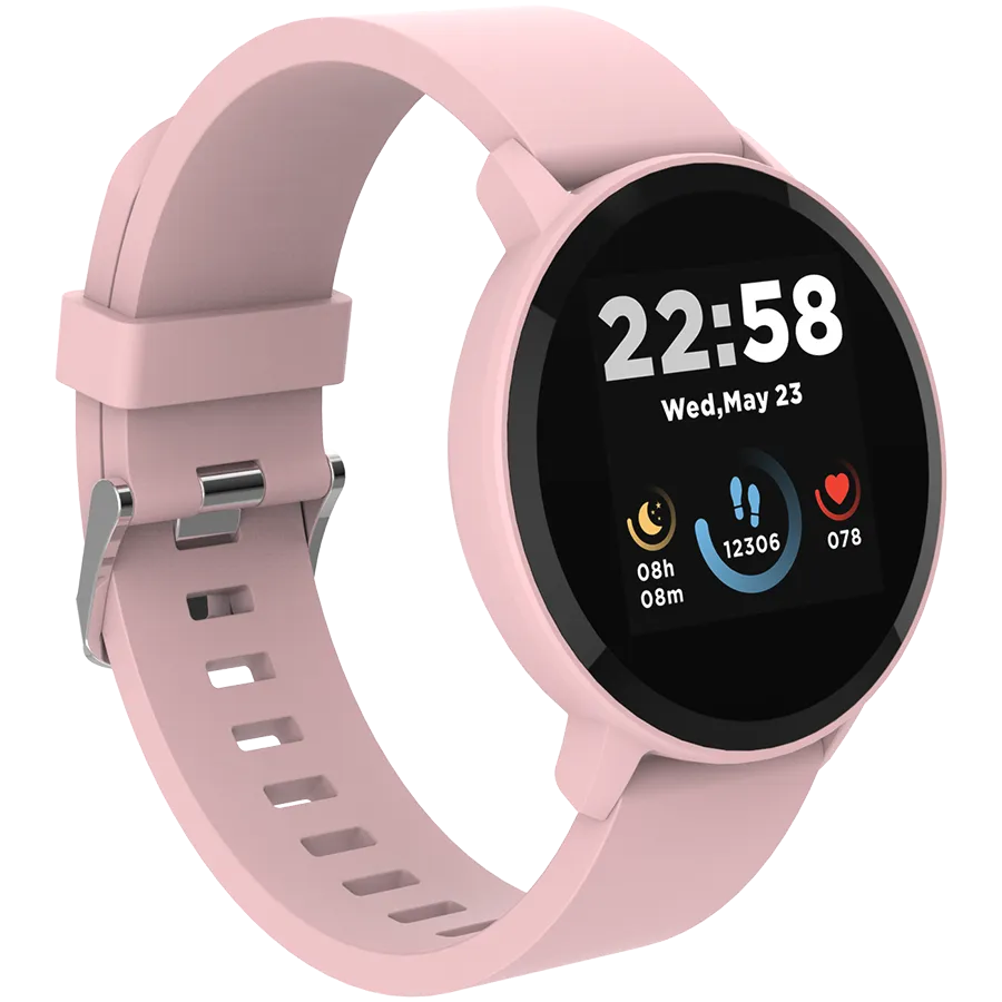 CANYON Lollypop SW-63, Smart watch, 1.3inches IPS full touch screen, Round watch, IP68 waterproof, multi-sport mode, BT5.0, compatibility with iOS and android, Pink, Host: 25.2*42.5*10.7mm, Strap: 20*250mm, 45g Slika 2