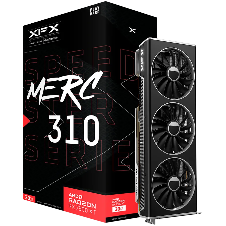 XFX AMD Video Card RX-7900XT Speedster MERC310 20GB GDDR6 320bit, 2535 MHz / 20Gbps, 3x DP, 1x HDMI, 3 fan, 2 slot Slika 9