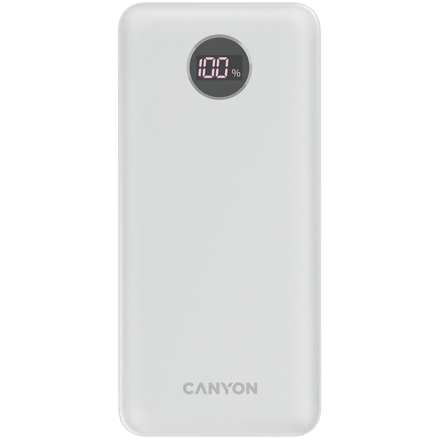 CANYON power bank PB-2002 LED 20000 mAh PD 20W QC 3.0 White Slika 1