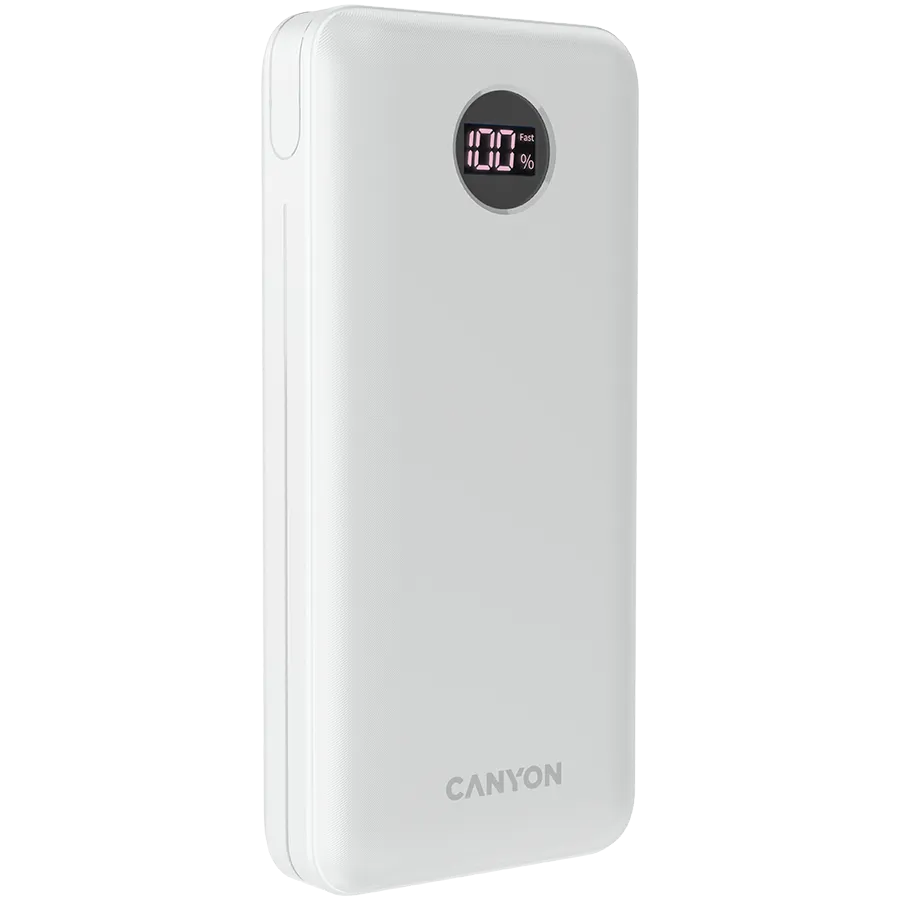 CANYON power bank PB-2002 LED 20000 mAh PD 20W QC 3.0 White Slika 2