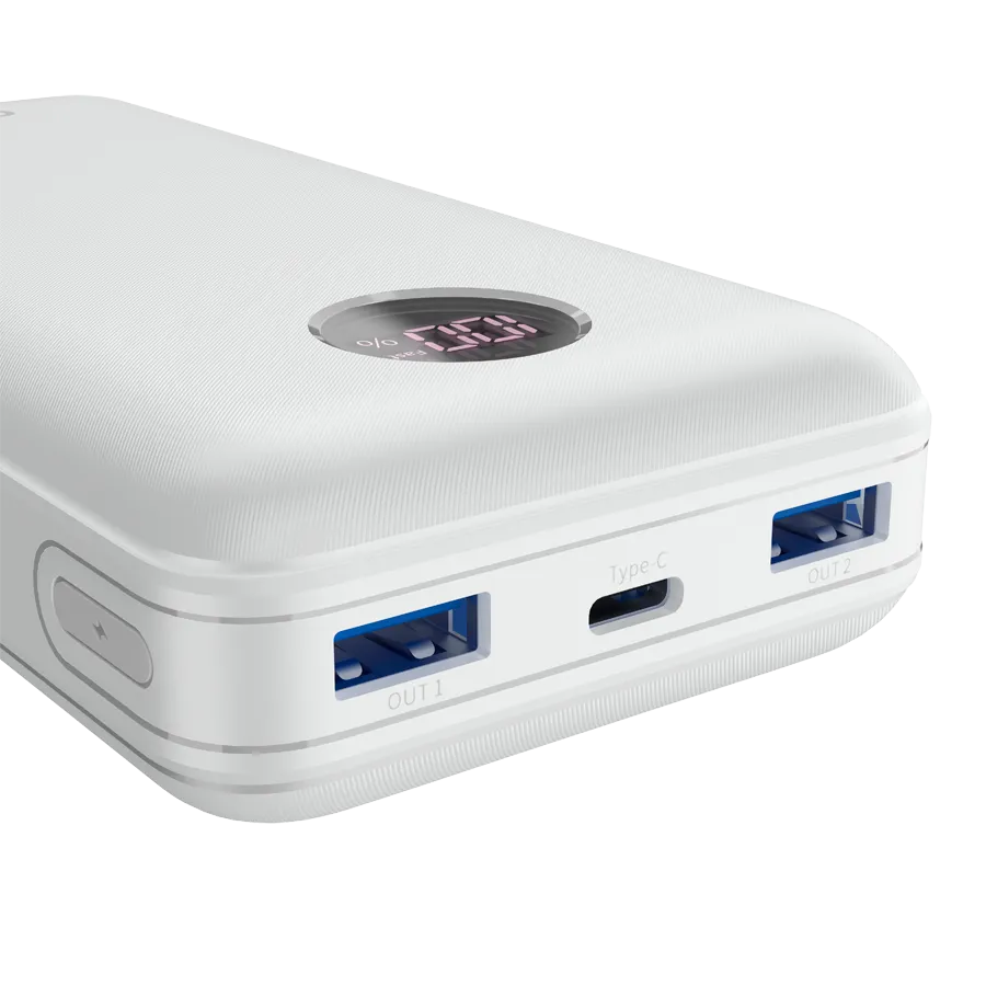 CANYON power bank PB-2002 LED 20000 mAh PD 20W QC 3.0 White Slika 3