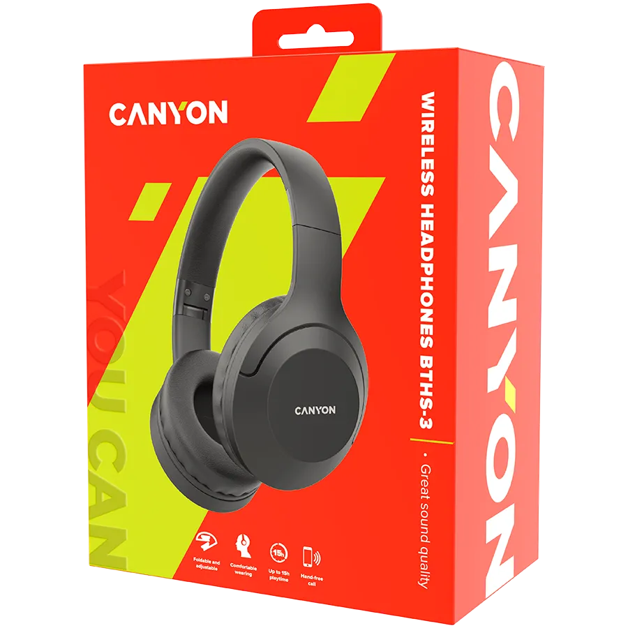 CANYON headset BTHS-3 Black Slika 5