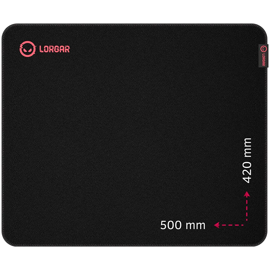 Lorgar Main 325, Gaming mouse pad, Precise control surface, Red anti-slip rubber base, size: 500mm x 420mm x 3mm, weight 0.4kg Slika 1