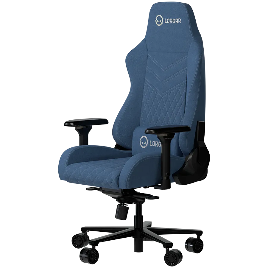 LORGAR Ace 422, Gaming chair, Anti-stain durable fabric, 1.8 mm metal frame, multiblock mechanism, 4D armrests, 5 Star aluminium base, Class-4 gas lift, 75mm PU casters, Blue Slika 2