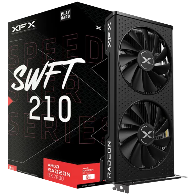 XFX SPEEDSTER SWFT210 RADEON RX7600 CORE Gaming Graphics Card with 8GBGDDR6 HDMI 3xDP, AMD RDNA™ 2 Slika 1