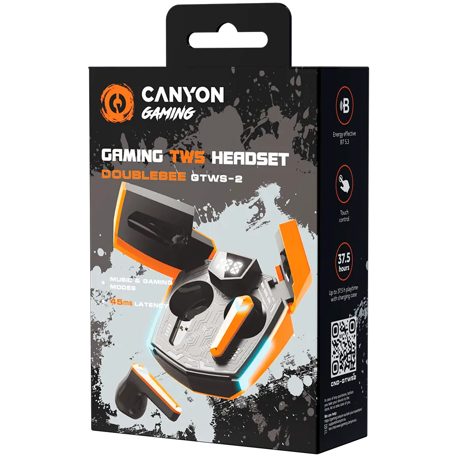 CANYON headset Doublebee GTWS-2 Gaming Orange Slika 6