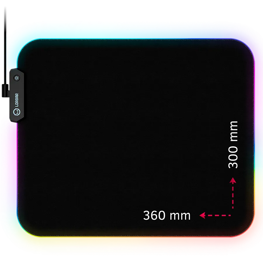 Lorgar Steller 913, Gaming mouse pad, High-speed surface, anti-slip rubber base, RGB backlight, USB connection, Lorgar WP Gameware support, size: 360mm x 300mm x 3mm, weight 0.250kg Slika 1