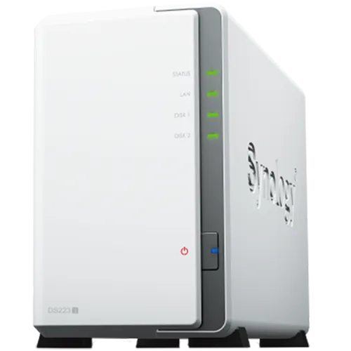 Synology DS223j, Tower, 2-bays 3.5'' SATA HDD/SSD, CPU 4-core 1.7 GHz; 1 GB DDR4 non-ECC; 1 x RJ-45 1GbE LAN Port; 2 x USB 3.2 Gen1; ; 0.88 kg; 2yr warranty Slika 1