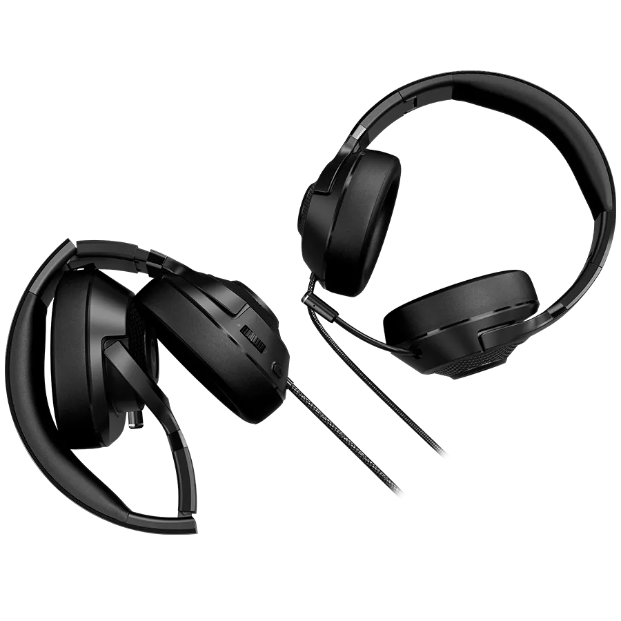 LORGAR Noah 101, Gaming headset with microphone, 3.5mm jack connection, cable length 2m, foldable design, PU leather ear pads, size: 185*195*80mm, 0.245kg, black Slika 6