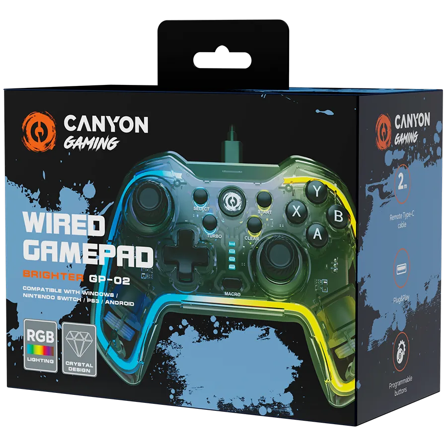 CANYON gamepad Brighter GP-02 Wired Crystal Slika 5