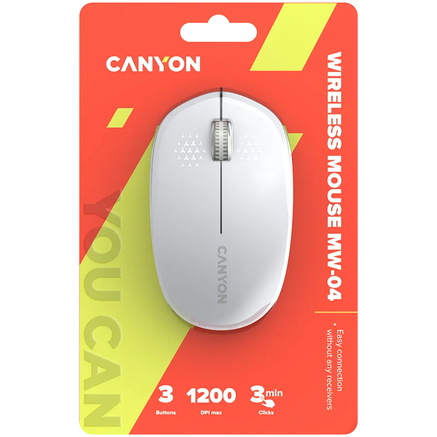 CANYON mouse MW-04 3buttons BT Wireless White Slika 6