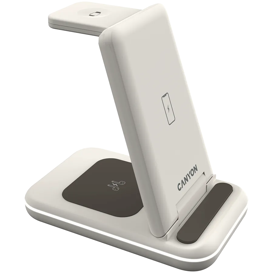 CANYON wireless charger WS-304 15W 3in1 Cosmic Latte Slika 4