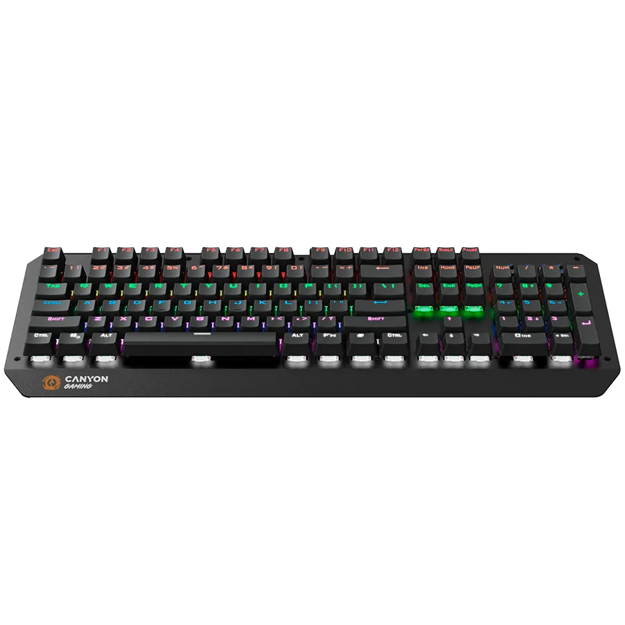 CANYON Hazard GK-6, Wired multimedia gaming keyboard with lighting effect, 108pcs rainbow LED, Numbers 104keys, EN double injection layout, cable length 1.8M, 450.5*163.7*42mm, 0.90kg, color black Slika 2