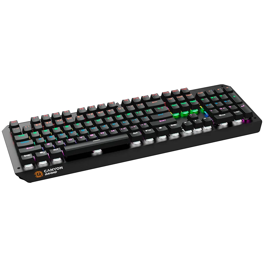 CANYON Hazard GK-6, Wired multimedia gaming keyboard with lighting effect, 108pcs rainbow LED, Numbers 104keys, EN double injection layout, cable length 1.8M, 450.5*163.7*42mm, 0.90kg, color black Slika 3