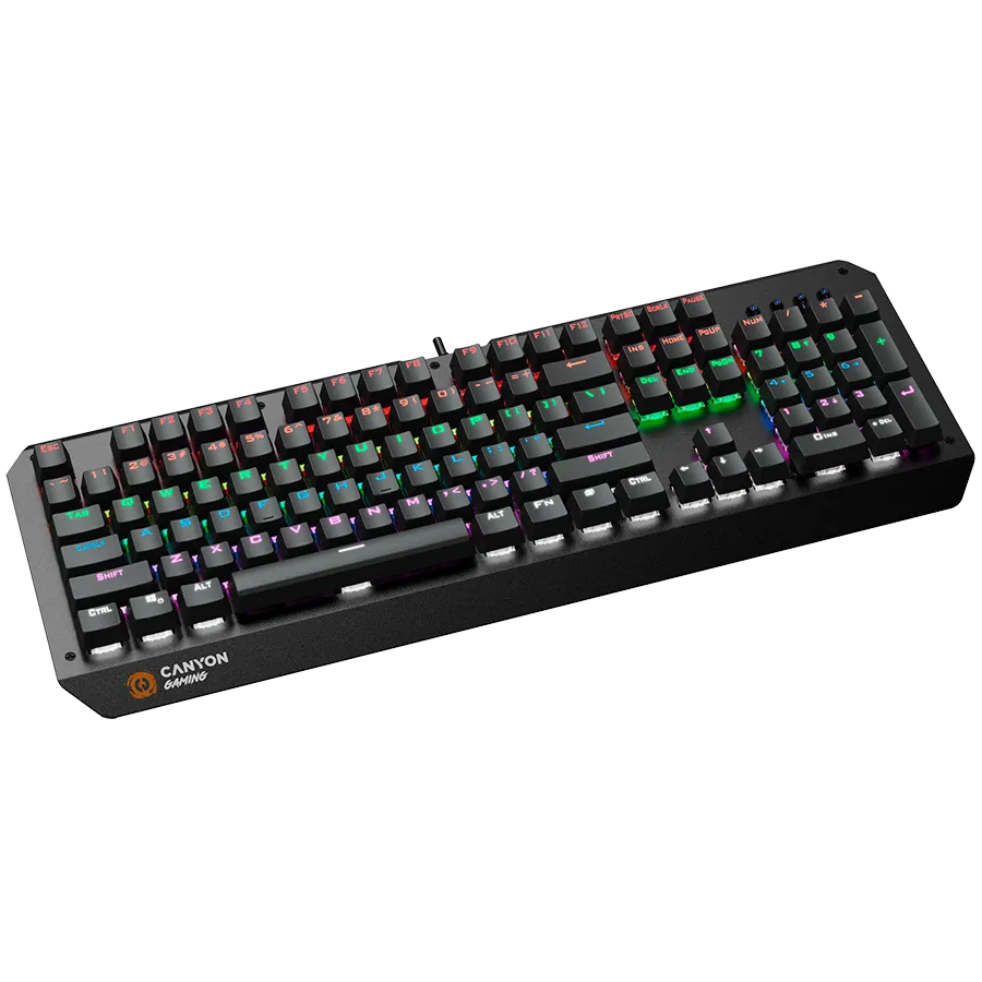 CANYON Hazard GK-6, Wired multimedia gaming keyboard with lighting effect, 108pcs rainbow LED, Numbers 104keys, EN double injection layout, cable length 1.8M, 450.5*163.7*42mm, 0.90kg, color black Slika 4