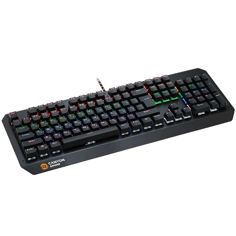 CANYON Hazard GK-6, Wired multimedia gaming keyboard with lighting effect, 108pcs rainbow LED, Numbers 104keys, EN double injection layout, cable length 1.8M, 450.5*163.7*42mm, 0.90kg, color black Slika 5