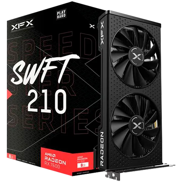 XFX SPEEDSTER SWFT210 RADEON RX 7600XT SWFT Gaming Graphics Card with 16GB GDDR6 HDMI 3xDP, AMD RDNA Slika 1