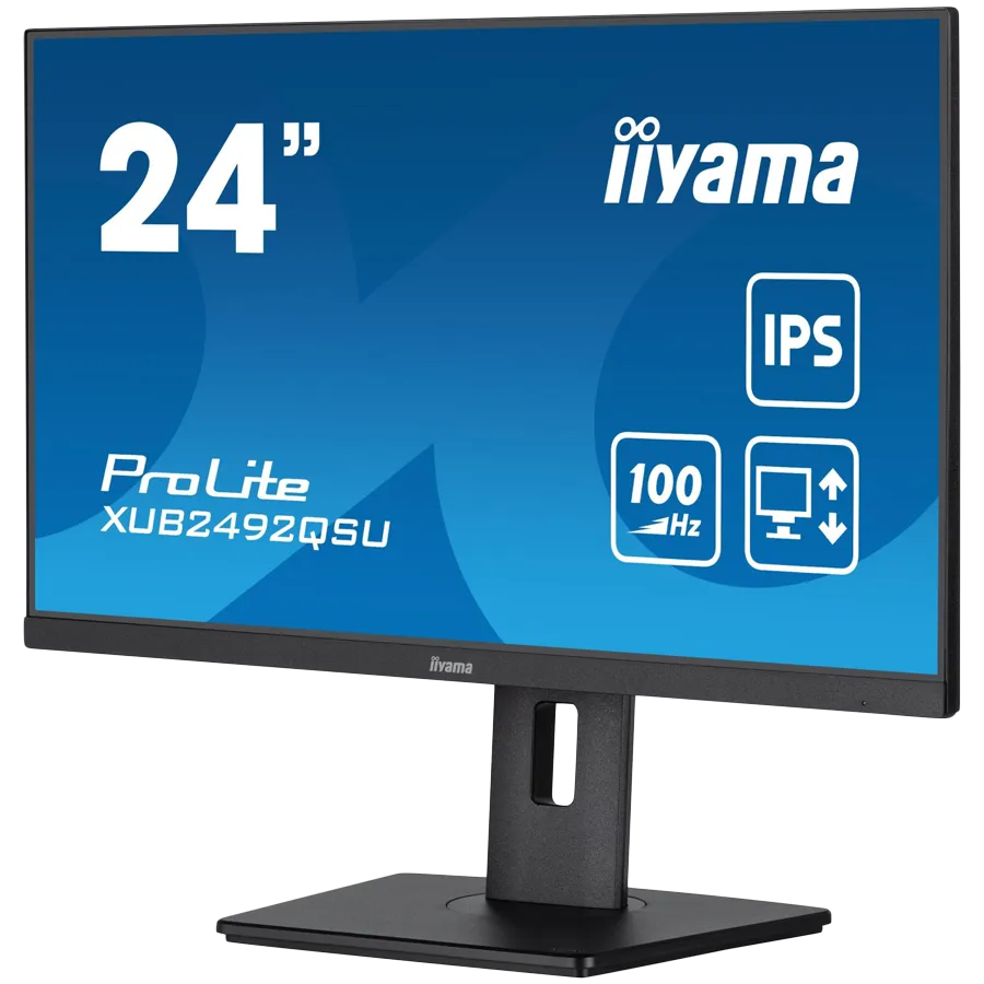 IIYAMA Monitor LED XUB2492QSU-B1 23.8" IPS 2560 x 1440 @100Hz 300 cd/m² 1000:1 0.5ms HDMI DP USB-Hub 	height, swivel, tilt, pivot (rotation both sides) 3y Slika 3