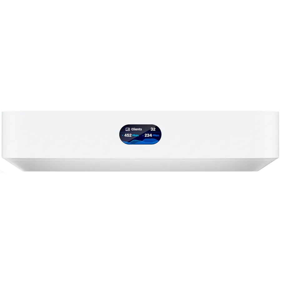 UBIQUITI Compact UniFi Cloud Gateway with a full suite of advanced routing and security features:Runs UniFi Network for full-stack network management;Manages 30+ UniFi devices and 300+ clients;1 Gbps routing with IDS/IPS; Multi-WAN load balancing Slika 1