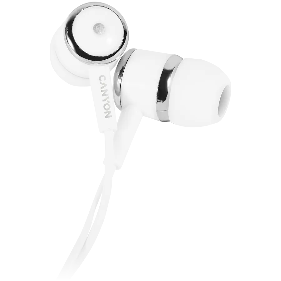 CANYON headphones EPM-01 Mic 1.2m White Slika 1