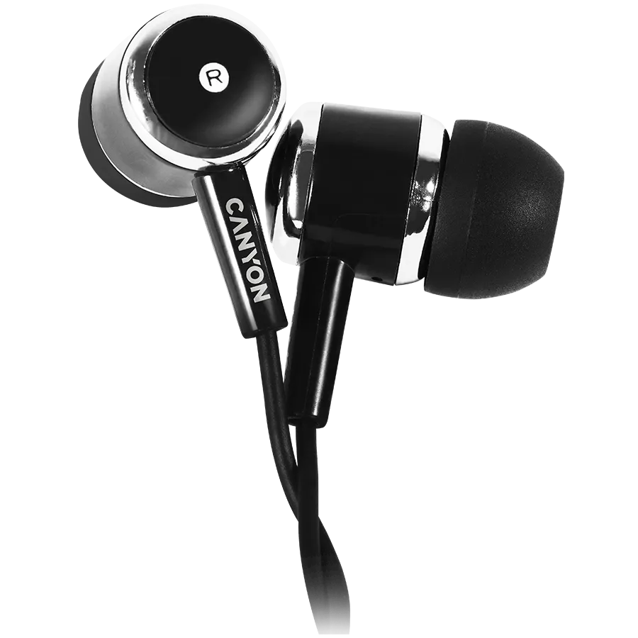 CANYON headphones EPM-01 Mic 1.2m Black Slika 1