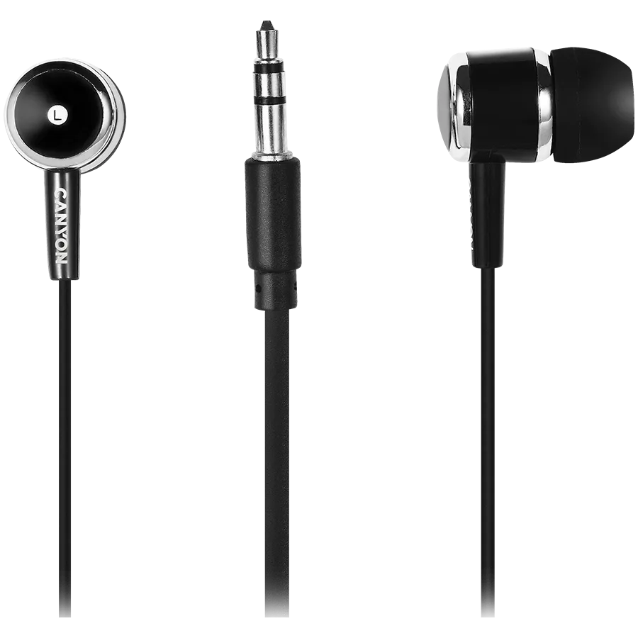 CANYON headphones EPM-01 Mic 1.2m Black Slika 2