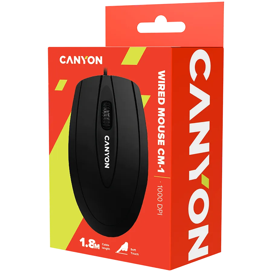 CANYON mouse CM-1 Wired Black Slika 3