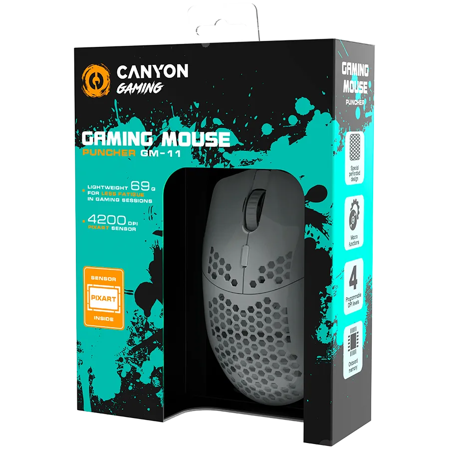 CANYON mouse Puncher GM-11 RGB 7buttons Wired White Slika 4