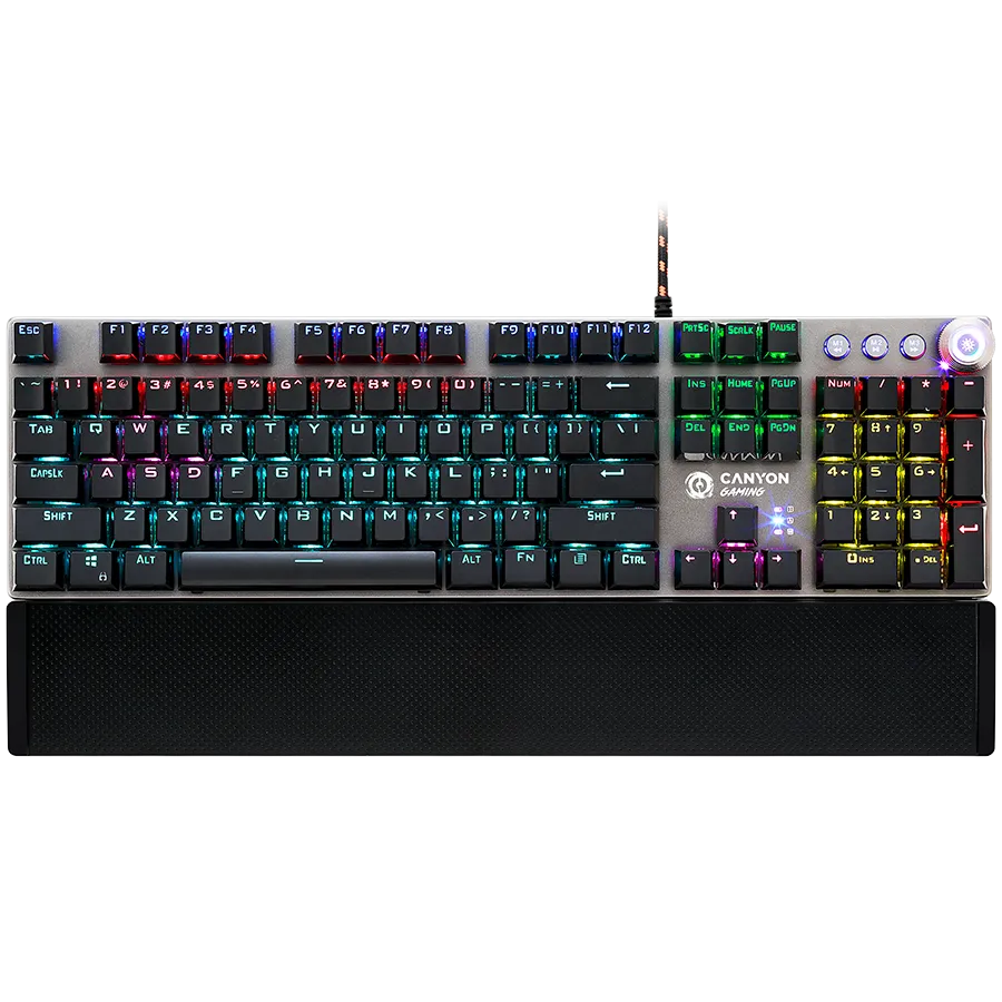 CANYON keyboard Nightfall GK-7 RGB US Wired Dark Grey Slika 1