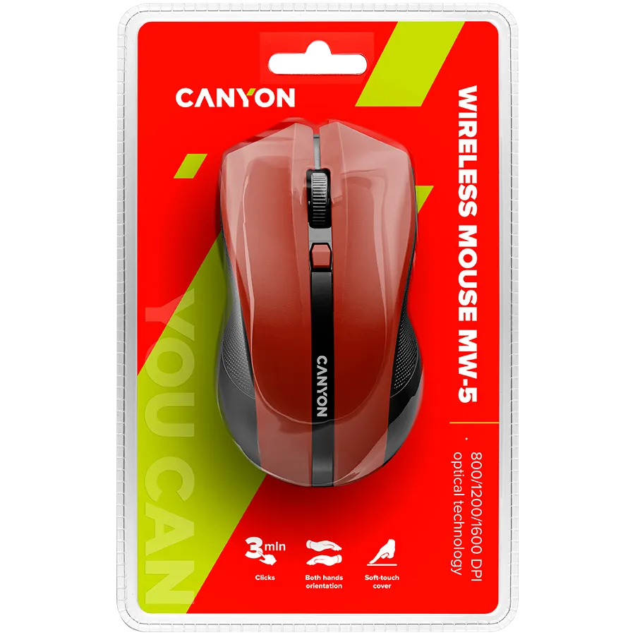 CANYON mouse MW-5 Wireless Red Slika 5