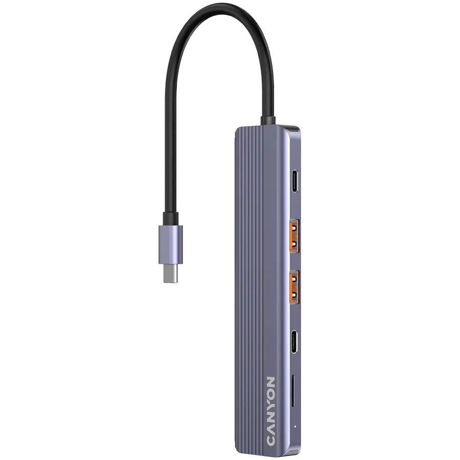 CANYON hub DS-17 6in1 4k USB-C Grey Slika 1