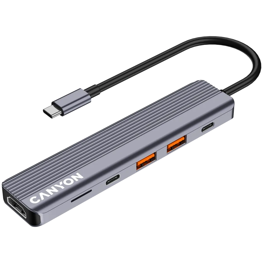 CANYON hub DS-17 6in1 4k USB-C Grey Slika 3