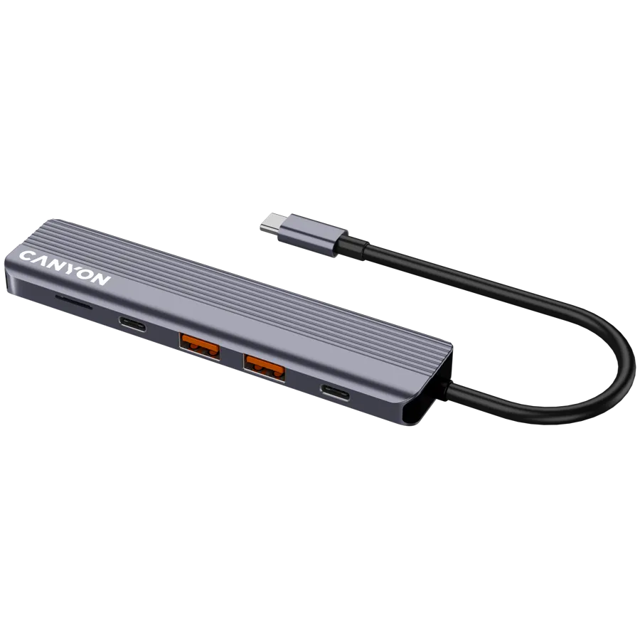 CANYON hub DS-17 6in1 4k USB-C Grey Slika 5